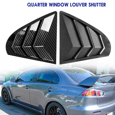2X Carbon Fiber Quarter Window Louver Shutter For Mitsubishi Lancer EVO 2009-16 • $22.30
