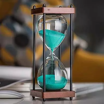 Large Hourglass Timer 60 Minute Decorative Wooden Sandglass Green • $41.24