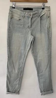 £11.99 • Buy Next Blue Denim Striped Relaxed Skinny Jeans Size 12 Our Turn Up