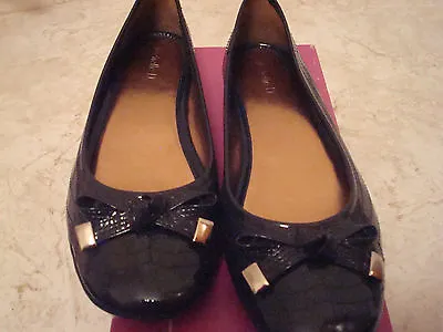 Michelle D 8.5 M Patent Leather Flats Marine Blue Shoes Brand New In Box • $34.99