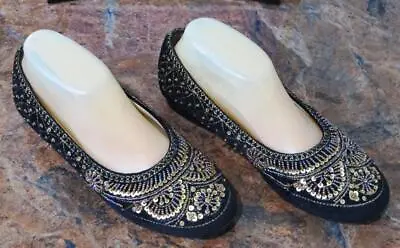 Coldwater Creek Embroidered Beaded Sequin Fabric Ballet Shoes~Size 7.5~New Other • $17.95