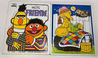 2 Vintage PLAYSKOOL SESAME STREET PUZZLES Big Little Bird 1984 Bert & Ernie 1978 • $16.99