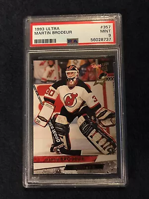 1993 Ultra Martin Brodeur Rookie RC #357 HOF PSA 9 • $54.99