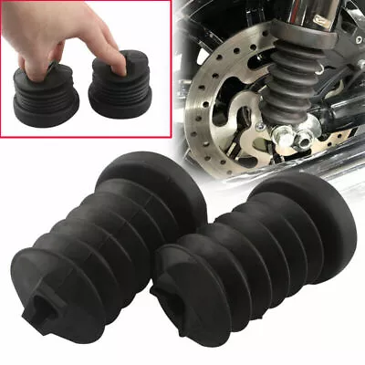 Motorcycle Black Rubber Fork Cover Gaiter Gator Boot For Harley Touring FLHT NEW • $13.98