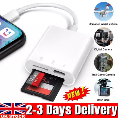 SD Card Reader Portable For IPhone IPad Camera DSLR Dash Cams No App Required • £8.89