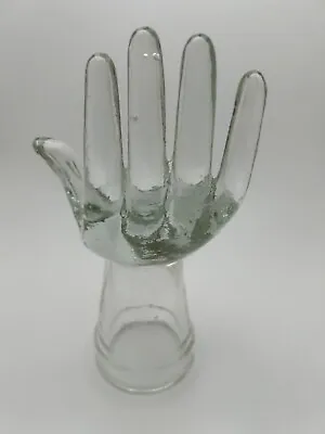 Vintage Molded Solid Clear Glass Model Mannequin Right Hand Wrist Fingers Vanity • $75