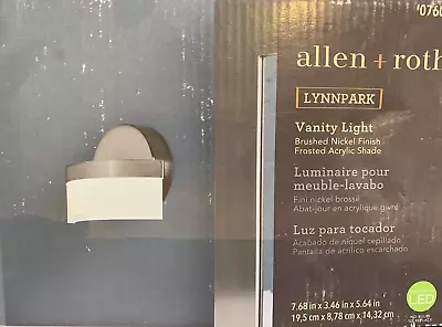 Allen + Roth   Lynnpark  Brushed Nickel LED Modern Vanity Light | Frosted Shade • $54