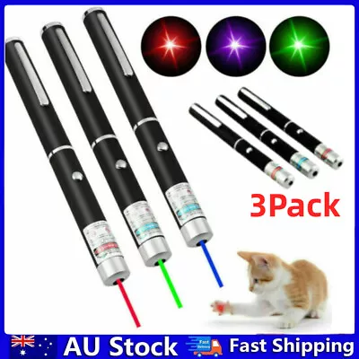 3Pack Laser Pointer Pen For Cat Dog Pet Green Blue Red Light Visible Beam Lazer • $16.99