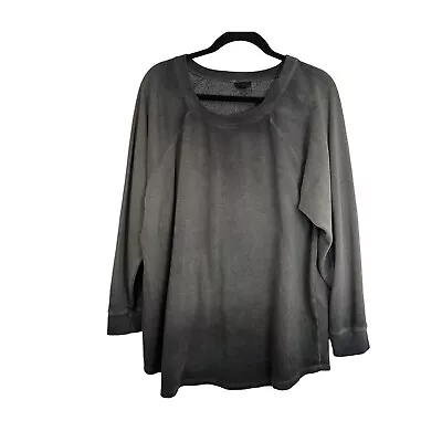 Torrid Black Gray Acid Wash Faded Ombre Pullover Sweater Sweatshirt Womens 2X • £17.22