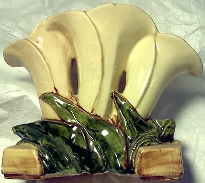 Mccoy Pottery Vase White Lilies 1930 - 1940 Vintage Rare Mccoy White Lily Vase • $29.99