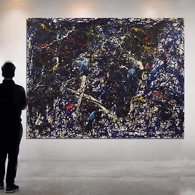 Jackson Pollock Style Canvas￼￼￼ Painting 81” X 62” XL (6ft. 9in.)AbstractModern • $427