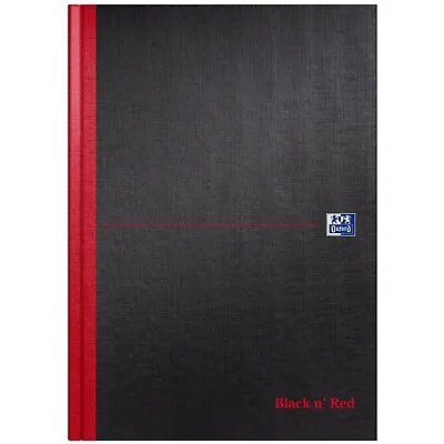 £9.99 • Buy Oxford Black N' Red A4 Wide Ruled Notebook Case Bound 192 White Ruled Pages