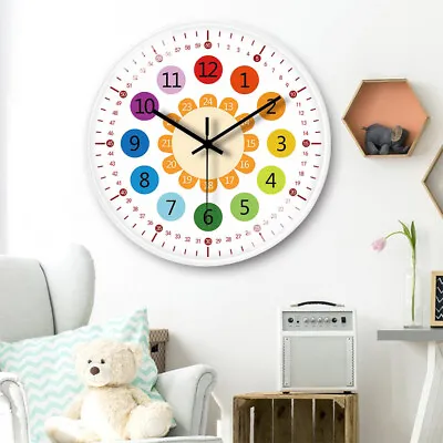 Learning Clock For Kids Telling Time Teaching Clock Kids Wall Clocks For Bedroom • $19.99