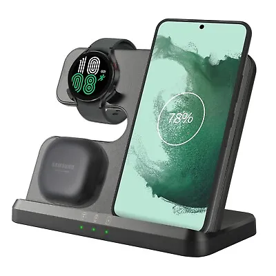 $39.99 • Buy NXET 10W Wireless Charging Station 3in1 Set Qi Fast Charger For Samsung Watch 5