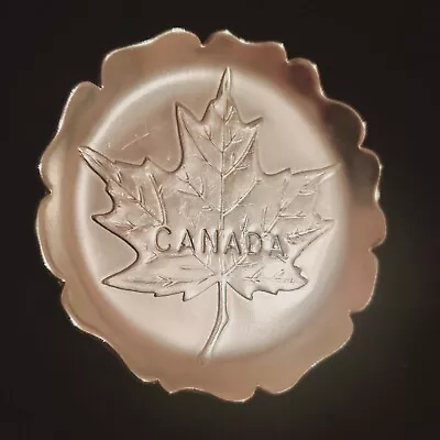 Vintage New Canada Embossed Maple Leaf Aluminum Tin Ashtray Made In Canada NOS • $9.45