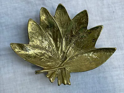 Vintage Virginia Metal Crafters Brass Sage Leaf Trinket Dish Ash Tray 3-49 VMC • $35