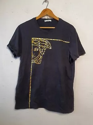 Versace Shirt Mens Size Medium Black Gold Medusa Head 90s Y2k • $18.78