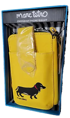 Marc Tetro Crossbody Phone Wallet Yellow Dachshund  NWT • £28.91