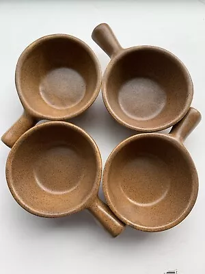 Set Of 4 Monmouth Pottery Maple Leaf USA Mojave Brown Speckled Soup Bowls • $15.95