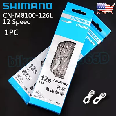 Shimano DEORE XT 12 Speed Chain CN-M8100 MTB E-Bike Chains 126 Links Quick Link • $30.79