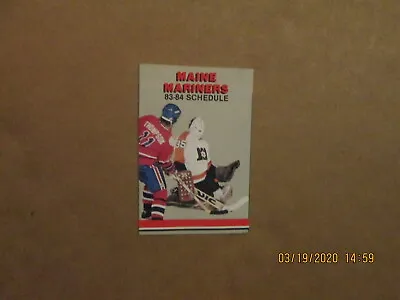 AHL Maine Mariners Vintage Defunct 83-84 Team Logo Hockey Pocket Schedule • $15