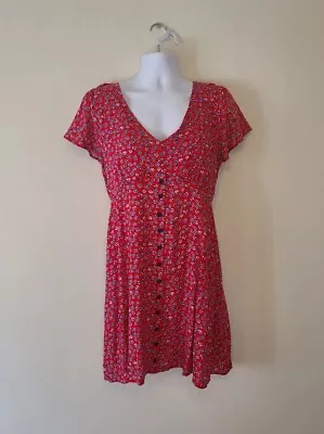 NWT Mason & Belle Womens L Red Floral Short Sleeve Lyla Dress • $23.99
