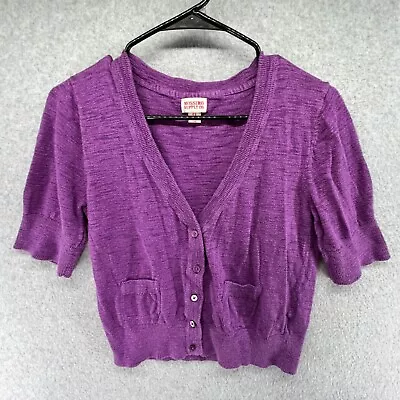 Mossimo Supply Co Bright Purple Button Short Cardigan Woman’s Size Large  • $20