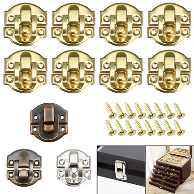 $11.43 • Buy Yellow Mini Antique Decor Jewelry Trinket Wooden Box Hasp Clasps Latch Set Of 10