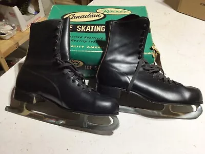 Vintage 1960’s Canadian Rocket Men’s Size 11 Ice Skates W/Original Box Exc. Cond • $34.95