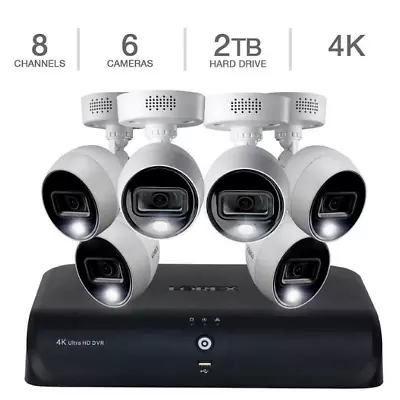 Lorex 4K Ultra Security System 8 Channel DVR With 6 C883DA 4K Bullet Cameras • $299.99