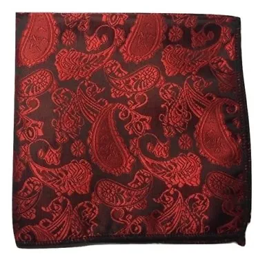 Men Paisley Jacquard Silk Square Wedding Pocket Hanky Handkerchief • £3.99