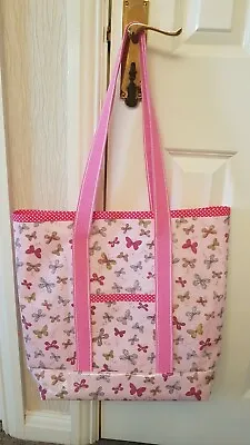 Handmade Oilcloth Lined Butterfly Shopper Bag Beach Bag Women's Bags Tote Bag • £10