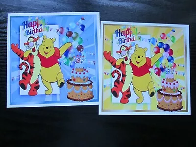 £1.30 • Buy 2 X POOH BEAR  & TIGGER---- Birthday  Card Making Toppers