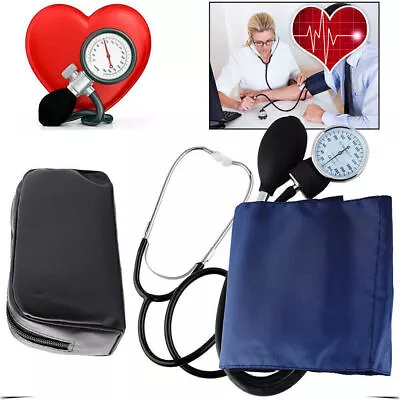 Manual Blood Pressure Monitor BP Cuff Gauge Aneroid Sphygmomanometer Machine Kit • $20.99