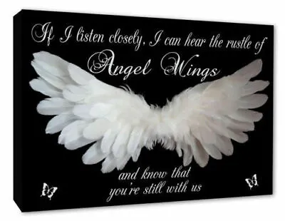 Angel Wings Wall Hanging Picture Quotes Sayings & Phrases Wall Canvas Prints • £29.99