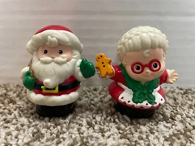 Lot Of 2 Fisher Price Little People Christmas MRS. CLAUS & SANTA CLAUS 2001 • $24.99
