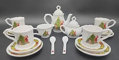 Christmas Bear Mini Tea Set Santa Christmas Tree By Noble Excellence Porcelain • $19.99