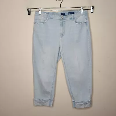 J Jill High Rise Cropped Jeans Size 16 Women's Light Blue Wash Stretch Denim • $10