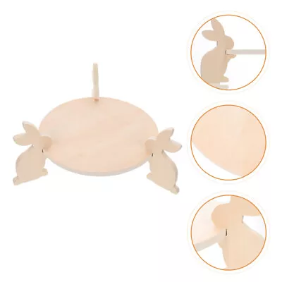  Cake Tray Rabbit Display Stand Bread Serving Wood Cupcake Holder Breakfast • £15.49