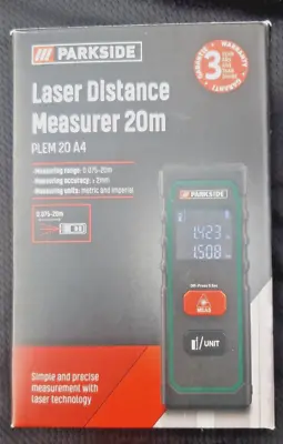 PARKSIDE  PLEM 20 A4 Laser Distance Measurer 20m Range Finder • £12.99