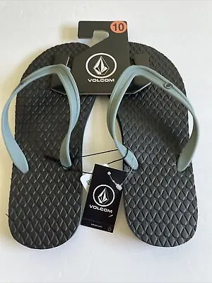 New Volcom Street Style Designer Mens Beach Pool Casual Eco Flip Flops Size 10 • $24.99