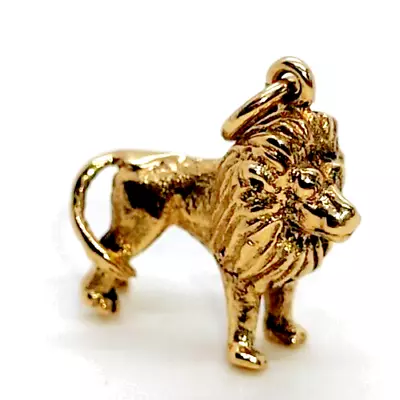 Lion Charm Pendant Fob Solid 9ct 9 Carat Solid Gold Leo King Jungle Safari Cat • £219.99