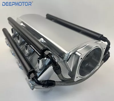 Deepmotor 102mm Dual Fuel Rails LS3 L92 Intake Manifold 16 Injectors Silver • $499.99