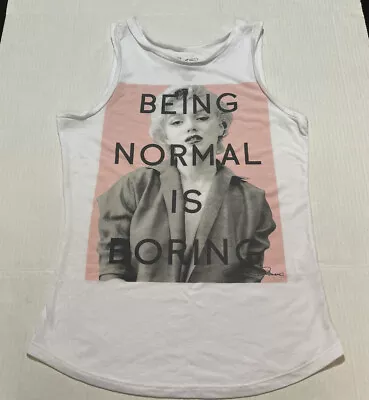 Women's Marilyn Monroe Being Normal Is Boring Graphic Tank Top Size Small • $14.99