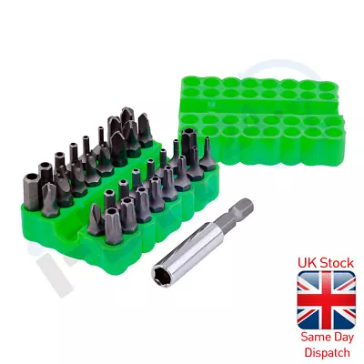 33pc Screwdriver Security Bit Set Tamperproof Hex Key Spanner Torx Tri-Wing • £5.99