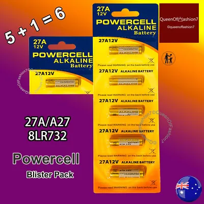 6 X 27A Powercell 12V 27A/A27 Battery Batteries Garage Car Remote Alarm[5+1 ] • $4.35