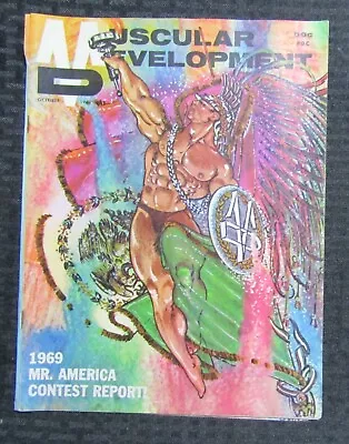 1969 Oct MUSCULAR DEVELOPMENT Bodybuilding Magazine VG- 3.5 Mr America Report • $15.25