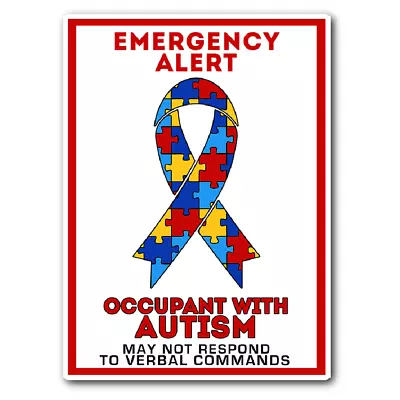 Occupant Child Adult With Autism Emergency Car Truck Window Decal Vinyl Sticker  • $2.74