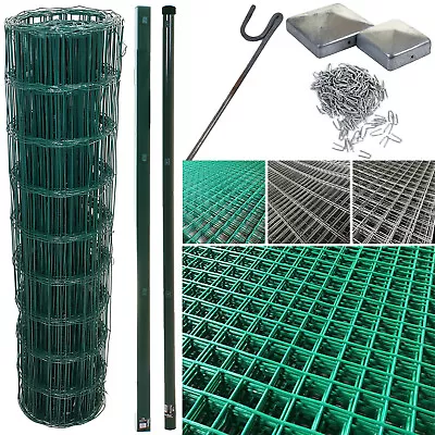 Pvc Coated Wire Mesh Fencing Wire Galvanised Garden Nail Metal Fence Posts Rolls • £24.99