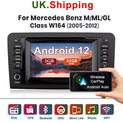 For Mercedes Benz W164 GL320 ML350 X164 7  Android 12 Car Radio GPS SAT NAV WIFI • £112.49